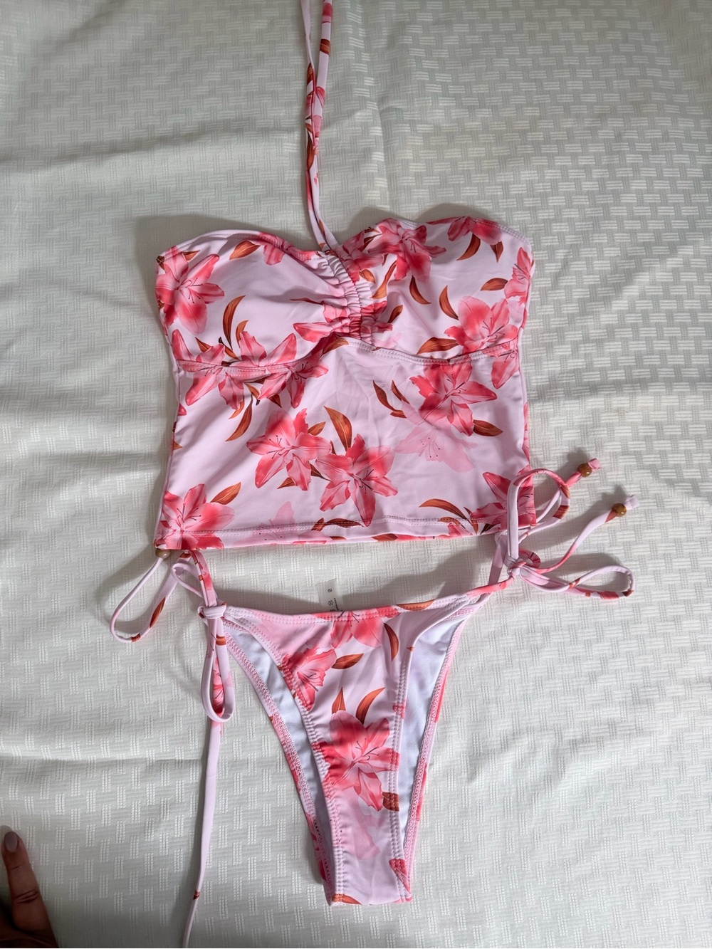 Pink Floral Two-Piece Bikini Set